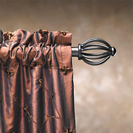 Cassidy West 1 1/2 Inch Wrought Iron Single Curtain Rod Sets (Standard Bracket)