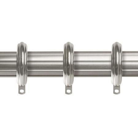 Kirsch Designer Metals 1 3/8 Inch Diameter Fluted Traverse Curtain Rod set with Rings, 66 - 120 Inches