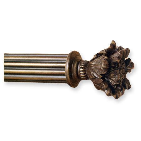 Finial Company Reeded Wood Pole (Tudor with Rose)