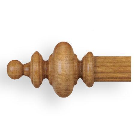 Finial Company Narrow Fluted Wood Pole (Walnut)
