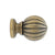 Select Wood Reeded Ball Finial For 2 1/4" Wood Drapery Poles