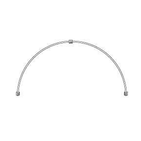 curved curtain rod for semi circle window with fabric draping