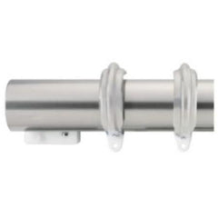 Kirsch 2 Inch Designer Metals Decorative Traverse Rod with Ring Slides (Antique Silver) (3 Inch)