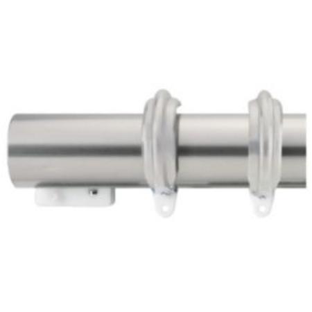Kirsch 2 Inch Designer Metals Decorative Traverse Rod with Ring Slides (Antique Silver) (5 Inch)