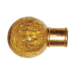 House Parts Amber Crackled Glass Finial For 1" Wrought Iron Poles