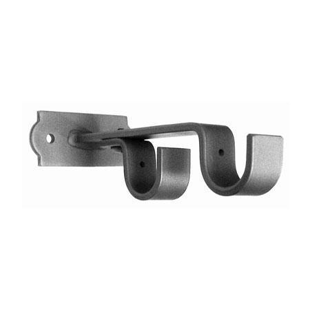 ONA Drapery Double Horizontal Deco Base Wrought Iron Center Support Bracket