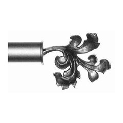 ONA Drapery 1 5/8 inch Wrought Iron Fire Leaf Finial