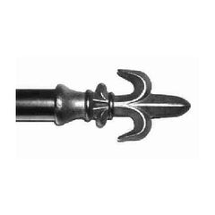 ONA Drapery 3/4 - 1 inch Wrought Iron Fleur De Lis Finial