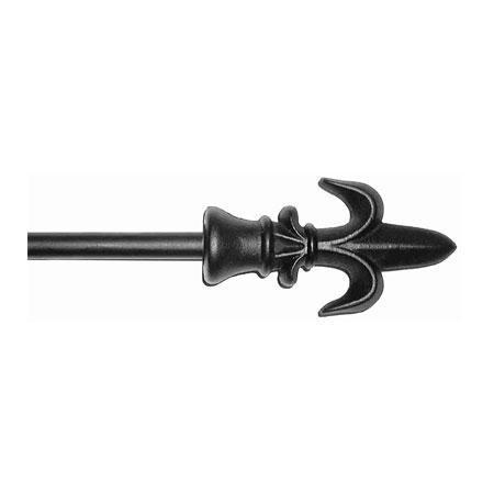 ONA Drapery 1/2 inch Wrought Iron Fleur De Lis Finial