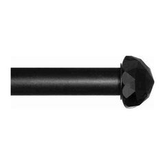 ONA Drapery 3/4 - 1 inch Wrought Iron Crystal Half Ball Finial Black