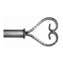 ONA Drapery 3/4 - 1 inch Wrought Iron Heart Finial