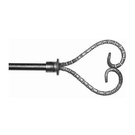 ONA Drapery 1/2 inch Wrought Iron Heart Finial