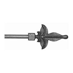 ONA Drapery 1/2 inch Wrought Iron Leaf Finial