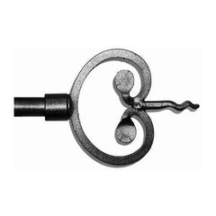 ONA Drapery 3/4 - 1 inch Wrought Iron Poseidon Finial