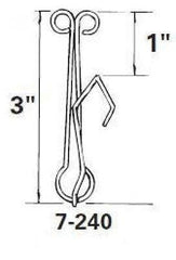 Graber 3 Inch Slip In Hook, 1 Inch Drop