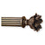 Finial Company Reeded Wood Pole (Antique Steel with Black Highlights)