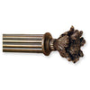 Finial Company 2 1/4 Inch Reeded Wood Poles (Mahogany Rust with Gold)