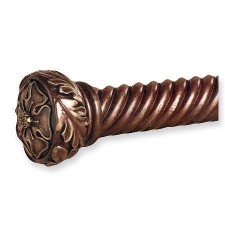Finial Company 2 1/4 Inch Twist Rope Wood Poles (Antique Brass)