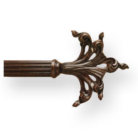 Finial Company 2 1/4 Inch Wide Reeded Wood Poles (Antique Burgundy)