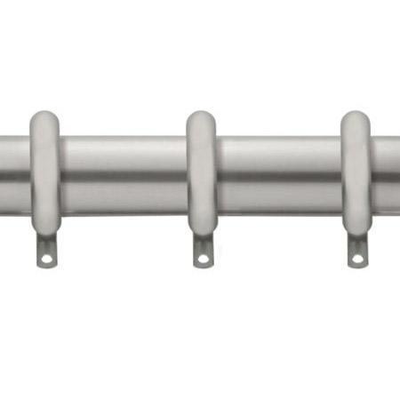 Kirsch Designer Metals 1 3/8 Inch Diameter Smooth Traverse Curtain Rod Set with Rings, 180 - 270 Inches