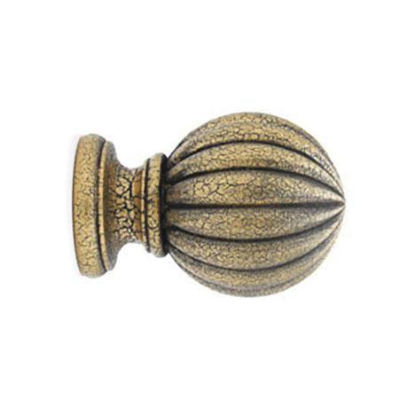 Select Wood Reeded Ball Finial For 2 1/4" Wood Drapery Poles